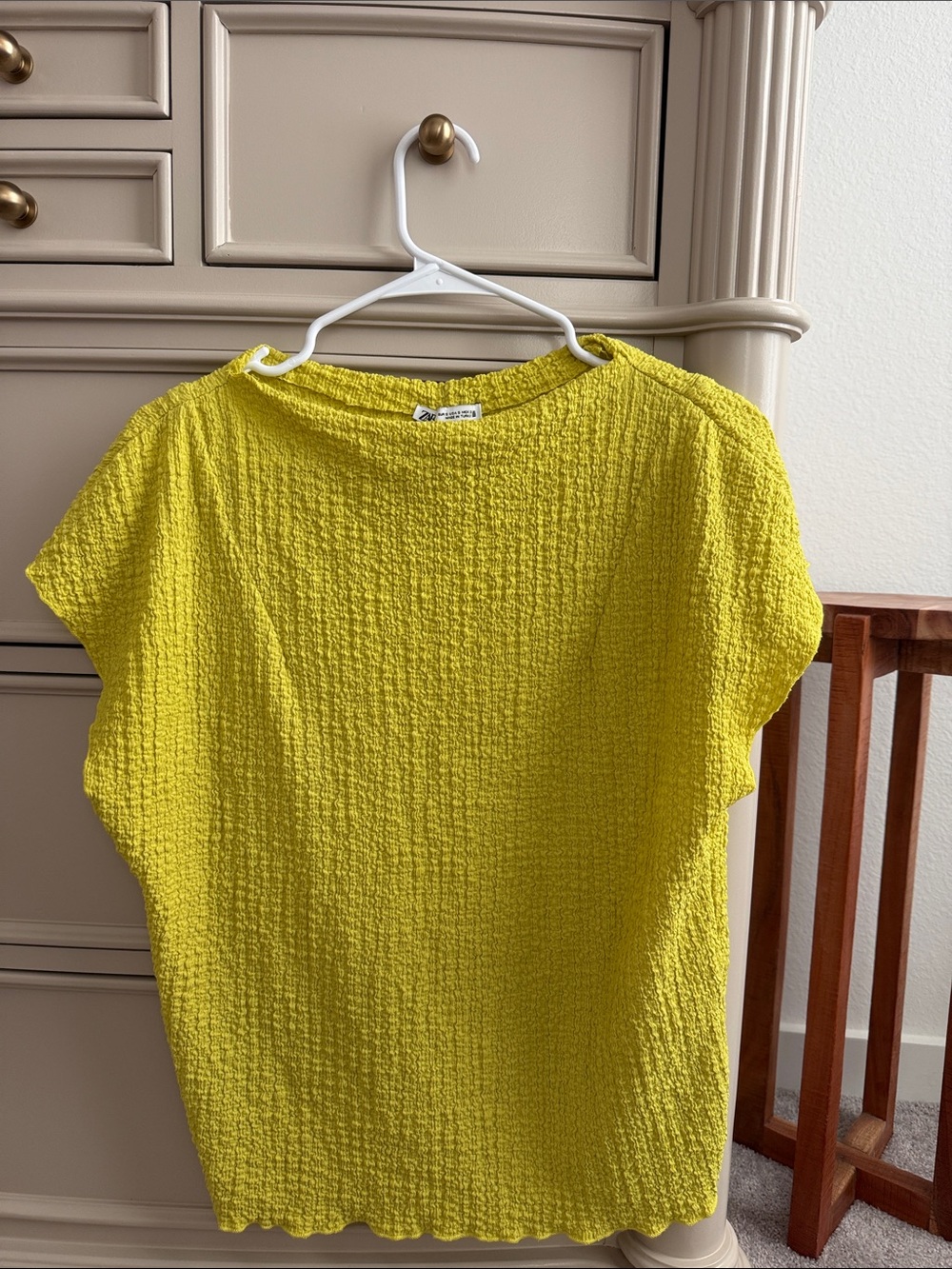 Zara Yellow Women's Top Small Blouse